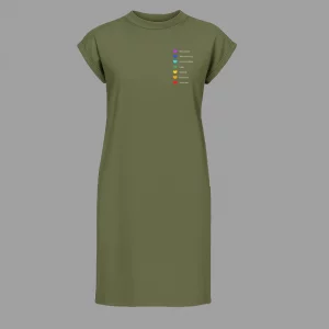 Frauen Kleid kurzarm Die 7 Chakren