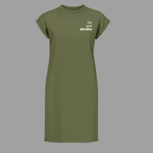 Frauen Kleid kurzarm Sei jetzt glücklich