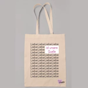 Baumwollstoffbeutel Liebe ist unsere Quelle.