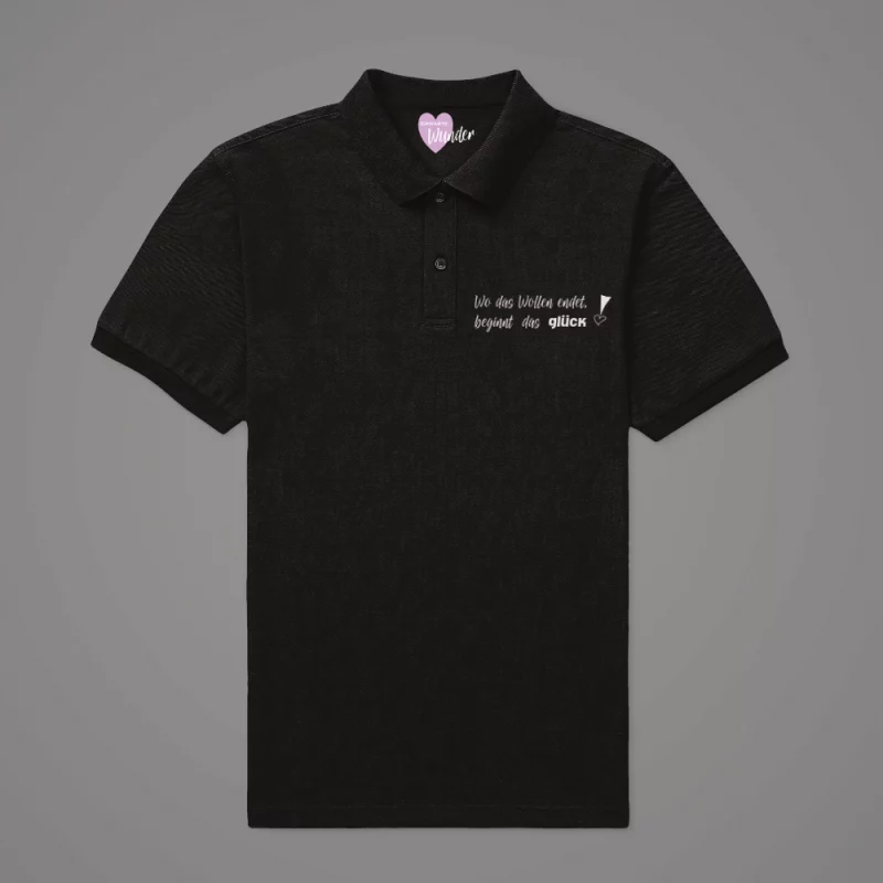 Damen Poloshirt  "Wo das Wollen endet, beginnt das Glück!"