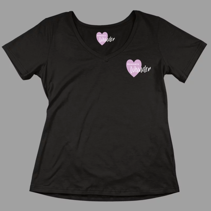 Damen V-Ausschnitt T-Shirt "Erwarte Wunder"