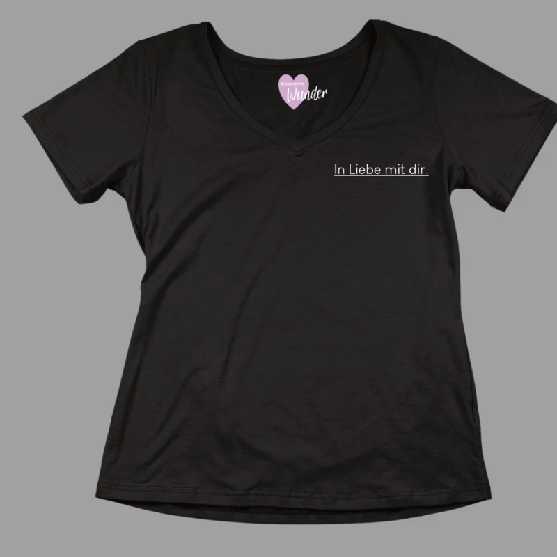 Damen V-Ausschnitt T-Shirt "In Liebe mit dir."