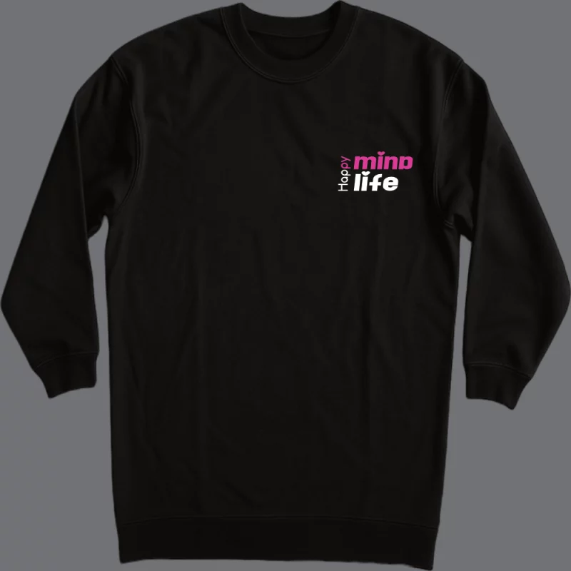 Damen Kleid langarm "Happy Mind, Happy Life"