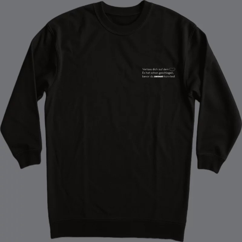 Damen Kleid langarm "Verlass dich auf dein Herz. Es hat schon geschlagen, bevor du denken konntest."