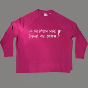 Damen Sweatshirt oversize Wo das Wollen endet, beginnt das Glück!