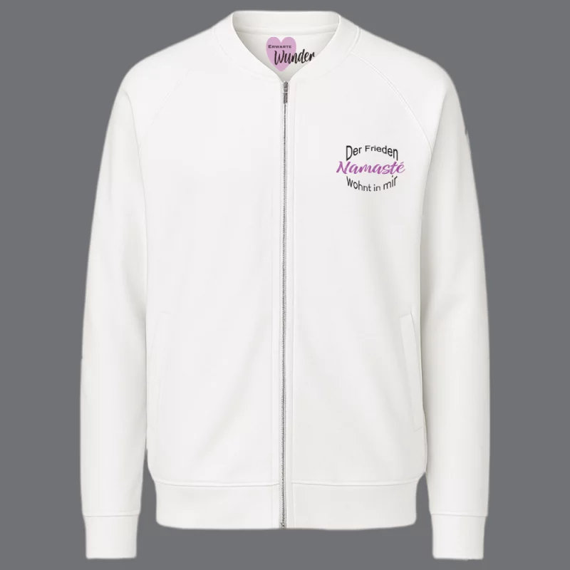 Damen Sweatjacke "Der Frieden wohnt in mir, Namasté"