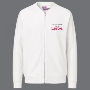 Damen Sweatjacke Wir sind umhĂŒllt von der Liebe.