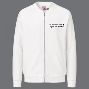 Damen Sweatjacke Wo das Wollen endet, beginnt das Glück!