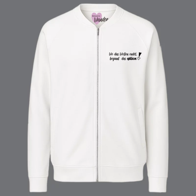 Damen Sweatjacke "Wo das Wollen endet, beginnt das Glück!"