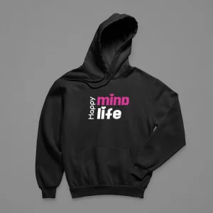 Hoodie Herren "Happy Mind, Happy Life"