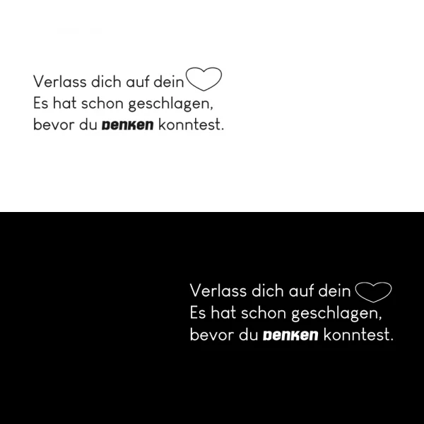 Hoodie Herren "Verlass dich auf dein Herz. Es hat schon geschlagen, bevor du denken konntest." – Bild 2