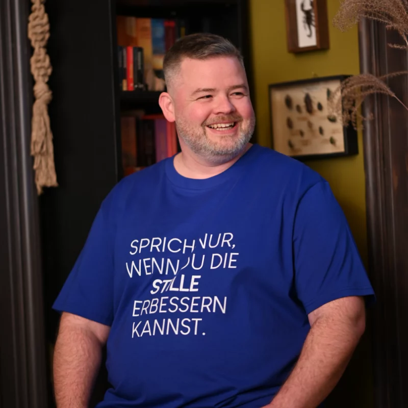 Herren T-Shirt - Sprich nur, wenn du die Stille verbessern kannst.