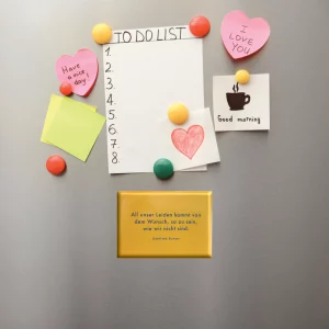 Kühlschrankmagnet  "All unser Leiden kommt von dem Wunsch, so zu sein, wie wir nicht sind."