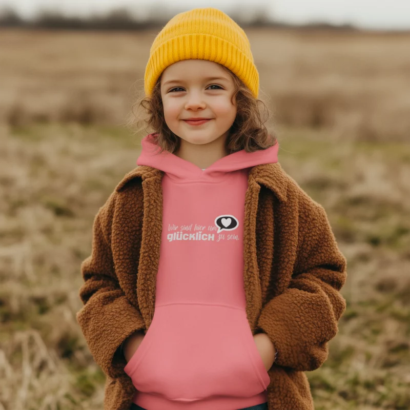 Kinder Hoodie Wir sind hier um glücklich zu sein