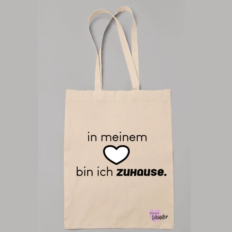 Baumwollstoffbeutel - In meinem Herzen bin ich zuhause