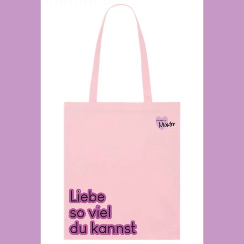 Baumwollstoffbeutel - Liebe so viel du kannst