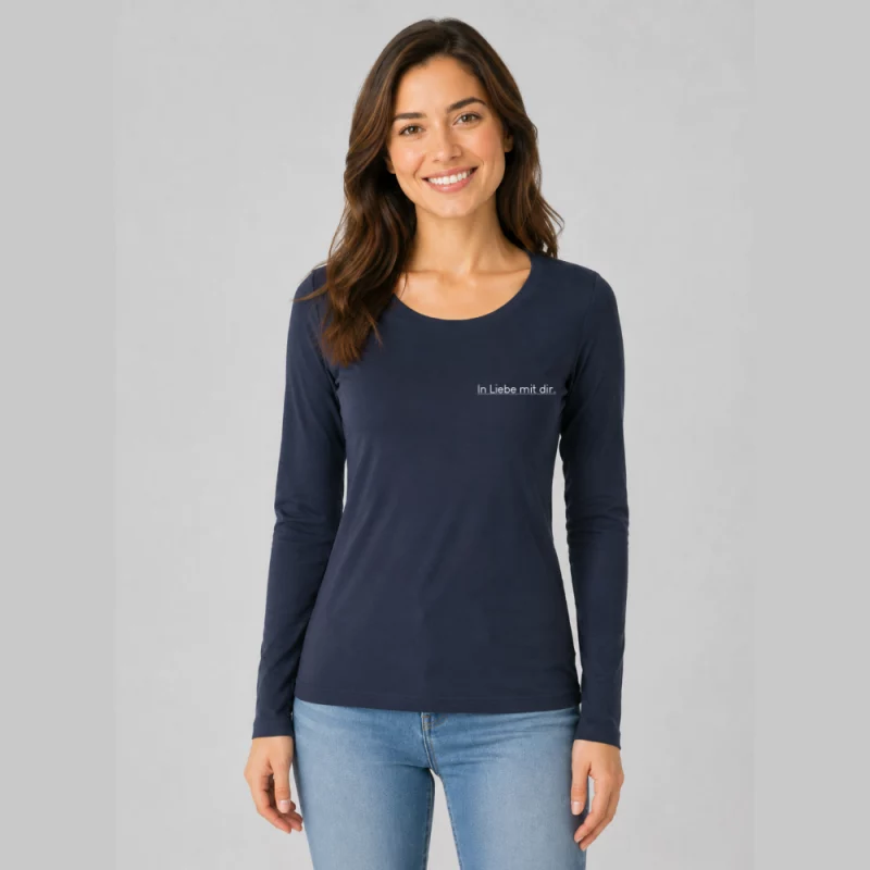 Damen Langarmshirt enger Schnitt - In Liebe mit dir.