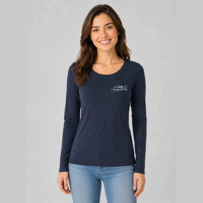 Damen Langarmshirt enger Schnitt - Die Liebe ist allgegenwärtig