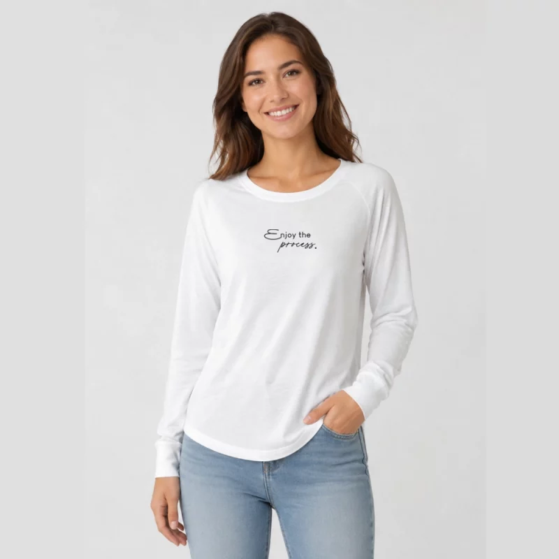 Damen Langarmshirt weiter Schnitt - Enjoy the process.