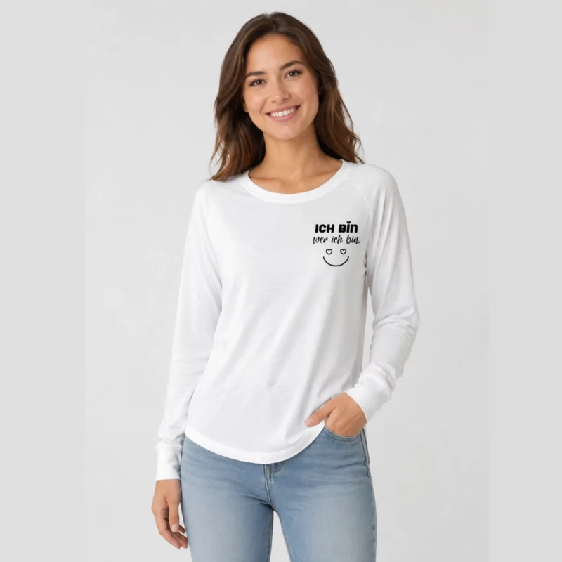 Damen Langarmshirt weiter Schnitt - Ich bin wer ich bin
