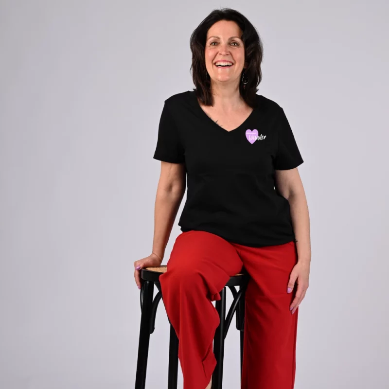 Damen T-Shirt V-Ausschnitt - Erwarte Wunder