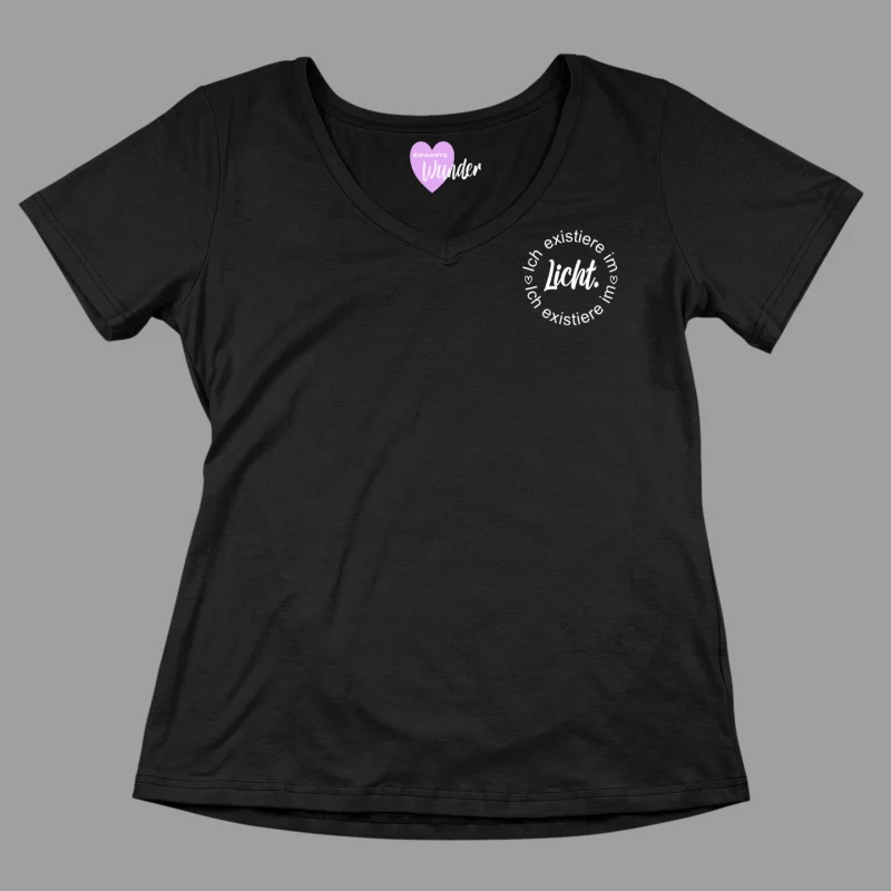 Damen T-Shirt V-Ausschnitt - Ich existiere im Licht
