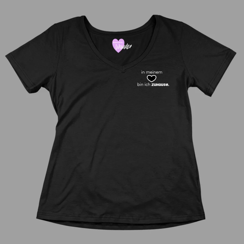 Damen T-Shirt V-Ausschnitt - In meinem Herzen bin ich zuhause