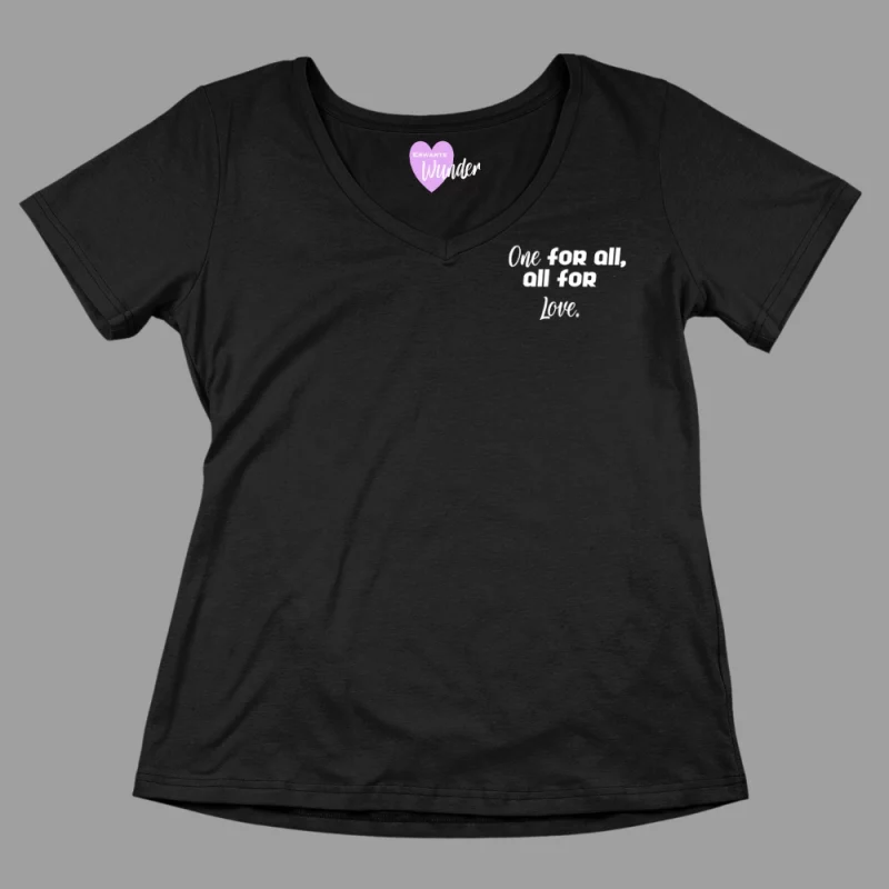 Damen T-Shirt V-Ausschnitt - One for all, all for love.