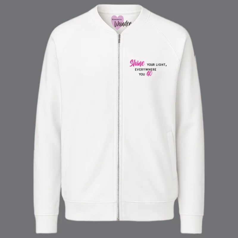 Damen Sweatjacke - Shine your light, everywhere you go