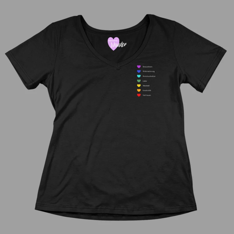 Damen T-Shirt V-Ausschnitt - Die 7 Chakren