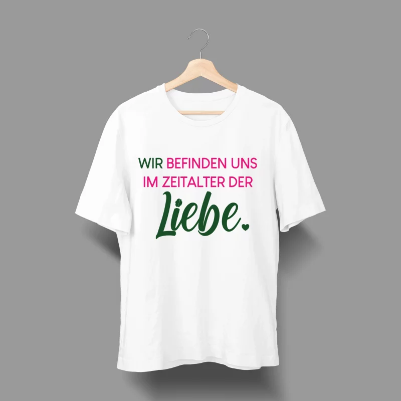 Herren T-Shirt - Wir befinden uns im Zeitalter der Liebe